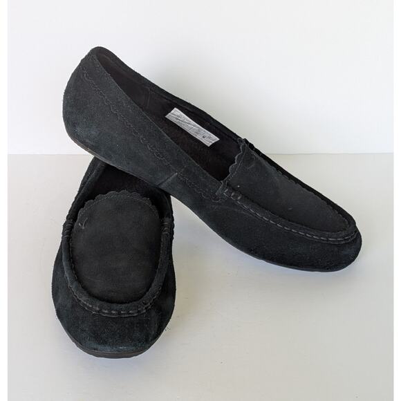 Vionic Slipper Moccasin McKenzie Black Suede Slip On Loafers Womens size 11 - Picture 1 of 5